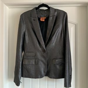 Tory Burch Black/Silver Shimmer Blazer